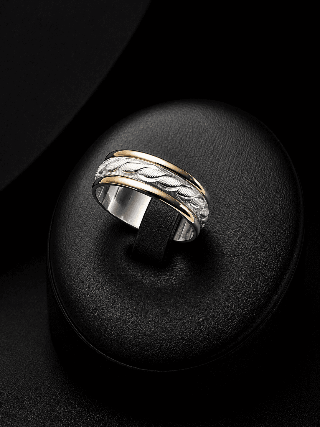 Anillo plata italiana ley 925 facetado en oro 18k