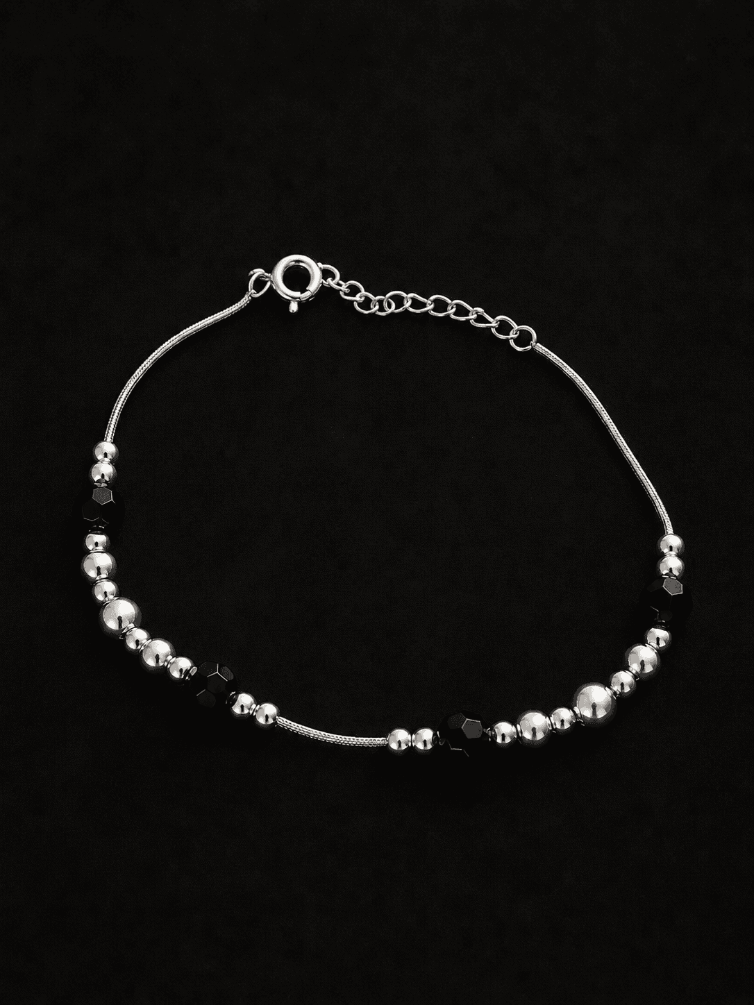 Pulsera esferas cristal hecho con Swarovski plata italiana ley 925