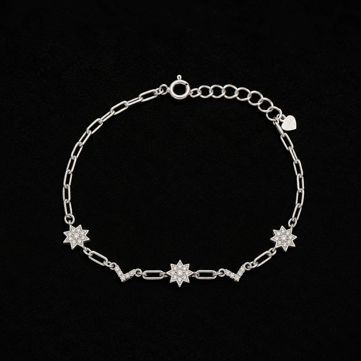 Pulsera ajustable Estrellas Celestiales Plata italiana ley 925