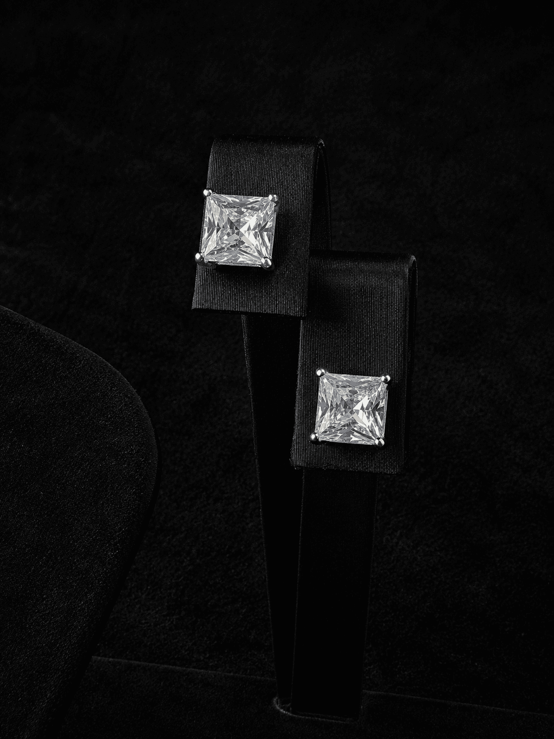 Aros cuadrados con circon plata italiana ley 925