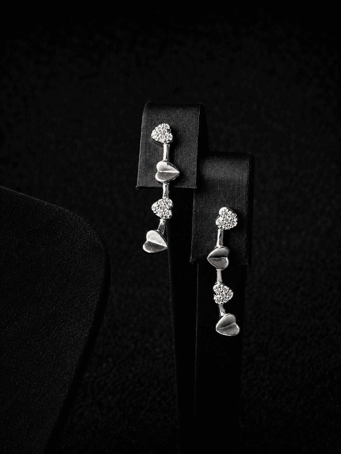 Aros trepadores corazones plata italiana ley 925